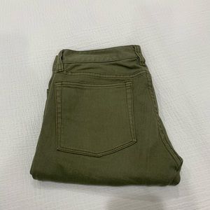 olive green J Crew toothpick skinny jean size 28